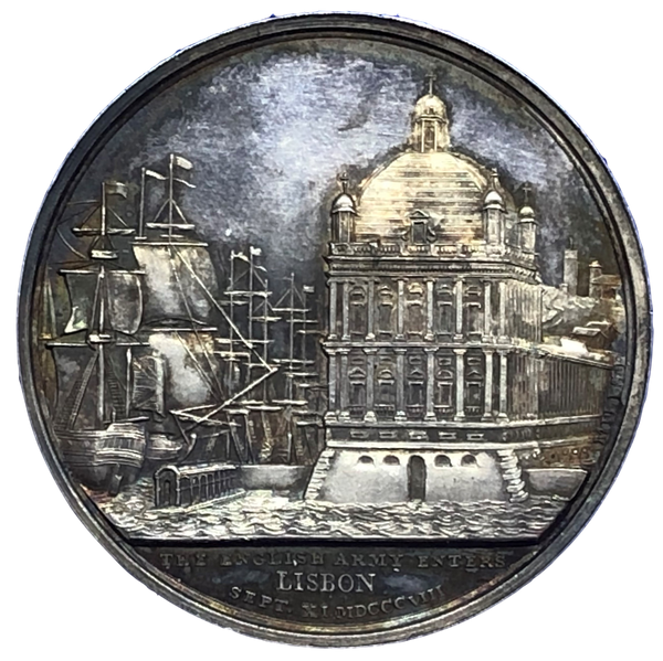 1808 Battle of Vimiera: English Army Enters Lisbon Historical Medallion by J J Barre / G Mills Reverse