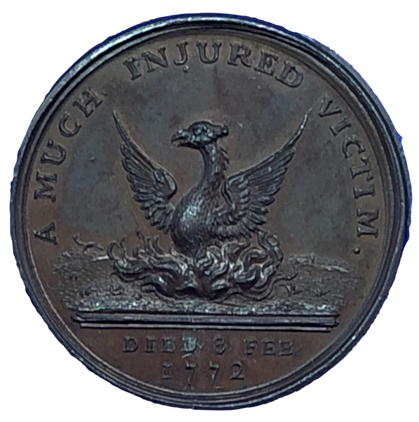 1772 Death of Augusta - George III Historical Medallion by T Lyng Reverse