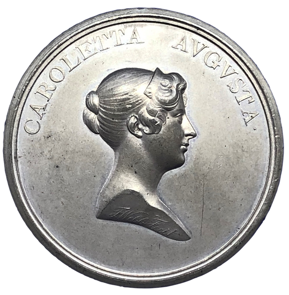 1814 Betrothal of Princess Charlotte Historical Medallion by T Webb Obverse