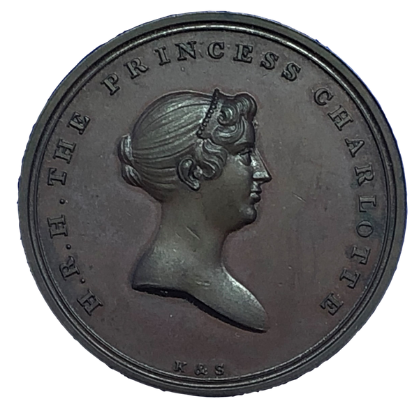 1817 Death of Princess Charlotte Augusta Historical Medallion by J Hancock Obverse