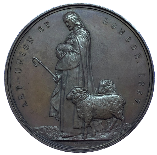 1867 William Dyce, Painter Historical Medallion by G G Adams Reverse