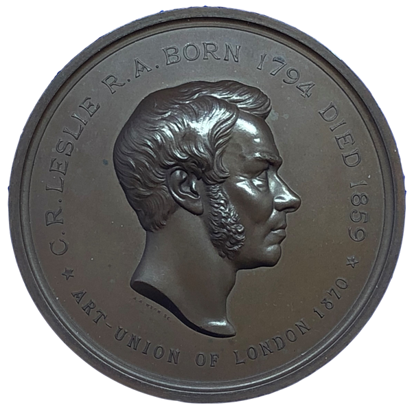 1870 Charles Leslie, Painter & Author Historical Medallion by A B Wyon Obverse