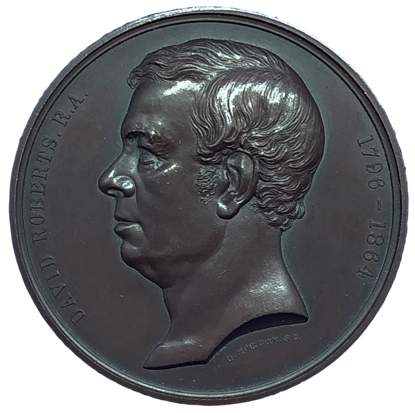 1875 David Roberts, Painter Historical Medallion by G T Morgan Obverse