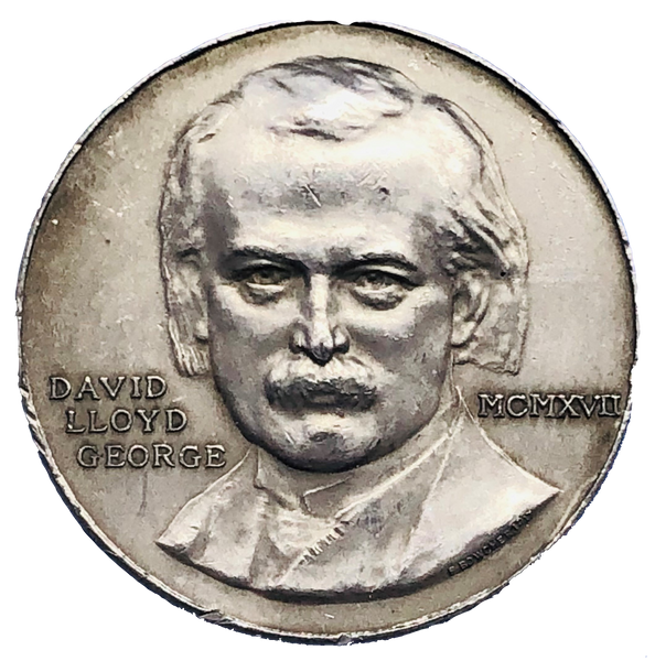 1917 David Lloyd George Historical Medallion by F Bowcher Obverse