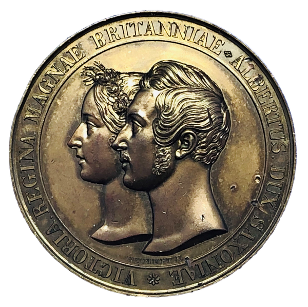 1840 Marriage of Victoria to Prince Albert Historical Medallion by F F Helfricht Obverse