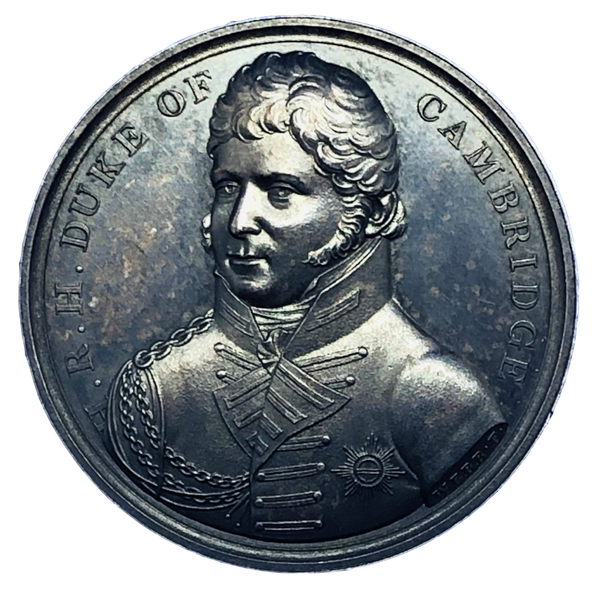 1814 English Army Re-Enters Hanover Historical Medallion by Webb/Barre Obverse