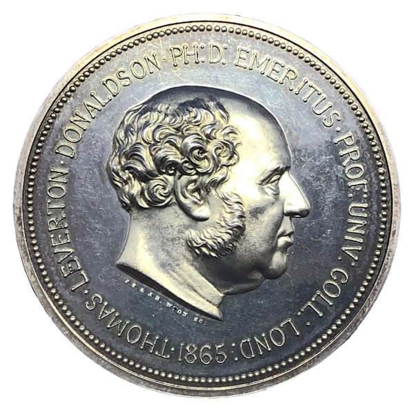 1865 University College London - Donaldson Medal Historical Medallion by JS & AB Wyon Obverse