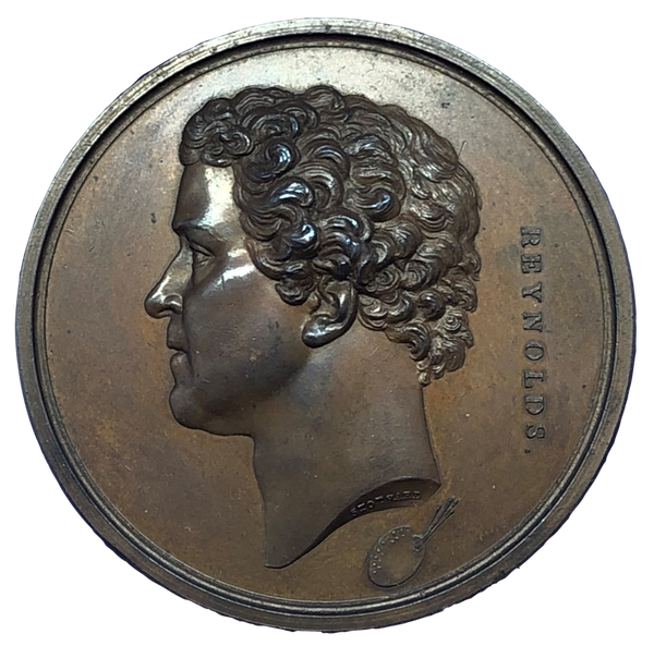 1845 Joshua Reynolds, Painter Historical Medallion by A J Stothard Obverse
