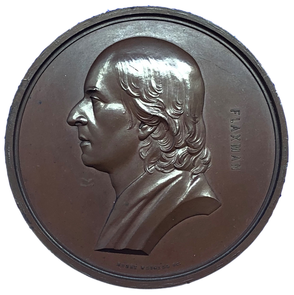 1854 John Flaxman, Sculptor Historical Medallion by H Weigall Obverse
