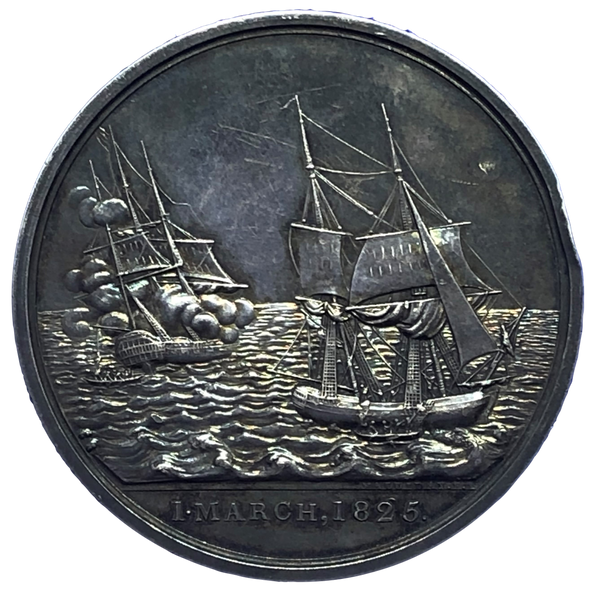 1825 Loss of East Indiamen - Awarded Medal by T Halliday Obverse