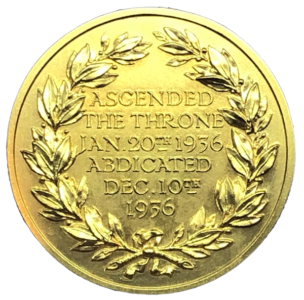 1936 Edward VIII - Crowned and Abdicated Historical Medallion by L E Pinches Reverse