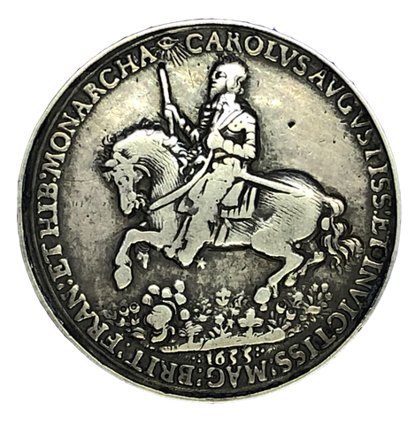 1633 Charles I - Return to London After Scottish Coronation Historical Medallion by N Briot Obverse