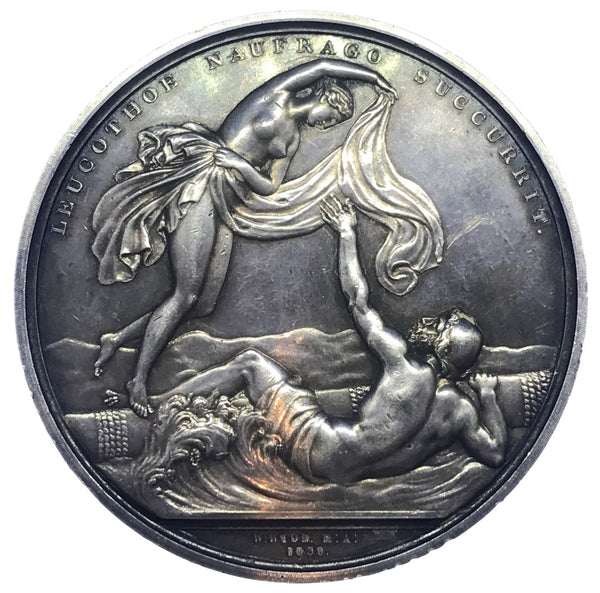 1839 Lloyds Medal for Life Saving Historical Medal by W Wyon Obverse