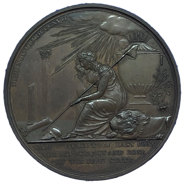 1817 Death of Princess Charlotte Augusta Historical Medallion by T Webb & G Mills Reverse
