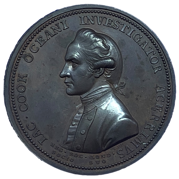 1779 Captain Cook Memorial Historical Medallion by L Pingo Obverse