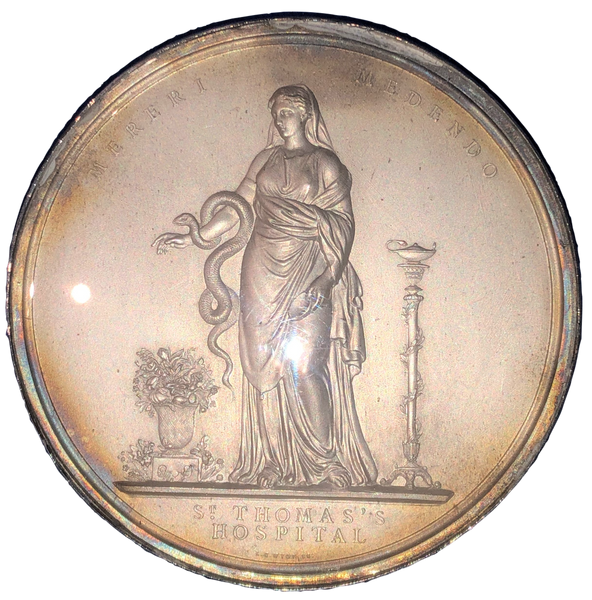 1870 St Thomas' Hospital - Mead Medal by L C Wyon Reverse