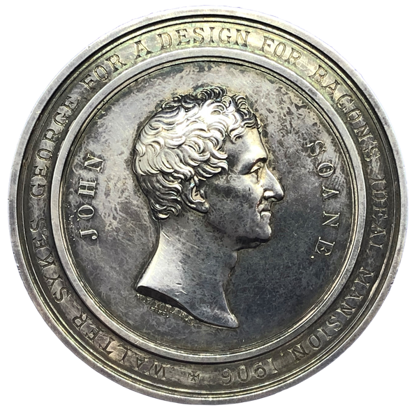 1834 Sir John Soane, Architect Historical Medal by W Wyon Obverse