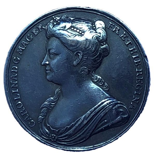1727 Coronation of Queen Caroline Historical Medallion by J Croker Reverse