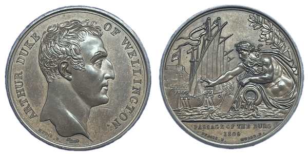 1820 Mudie's National Series of Medals. Partial set of Medals commemorating British Military and Naval Victories, including original case Historical Medallion