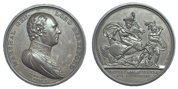 1820 Mudie's National Series of Medals. Partial set of Medals commemorating British Military and Naval Victories, including original case Historical Medallion