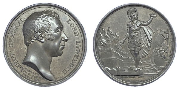 1820 Mudie's National Series of Medals. Partial set of Medals commemorating British Military and Naval Victories, including original case Historical Medallion