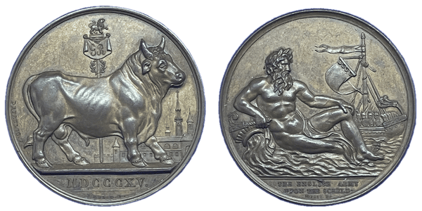 1820 Mudie's National Series of Medals. Partial set of Medals commemorating British Military and Naval Victories, including original case Historical Medallion