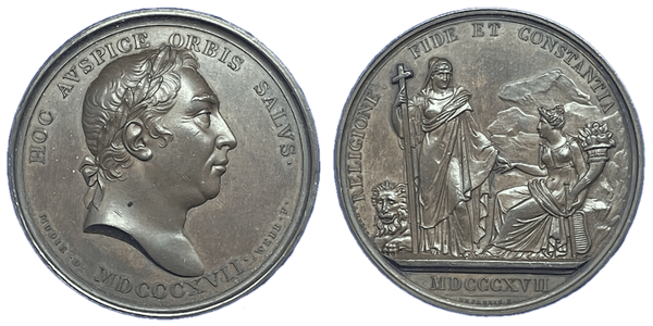 1820 Mudie's National Series of Medals. Partial set of Medals commemorating British Military and Naval Victories, including original case Historical Medallion