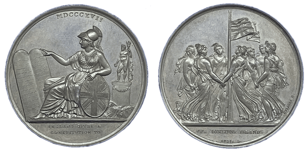 1820 Mudie's National Series of Medals. Partial set of Medals commemorating British Military and Naval Victories, including original case Historical Medallion