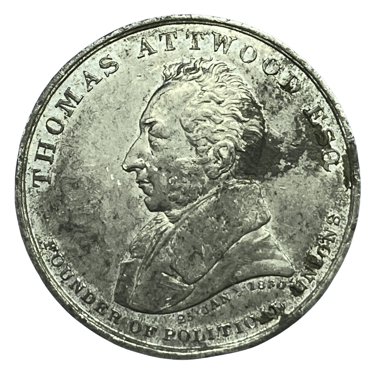 1832 Thomas Attwood, Parliamentary Reform 1832 Medal by J Davis