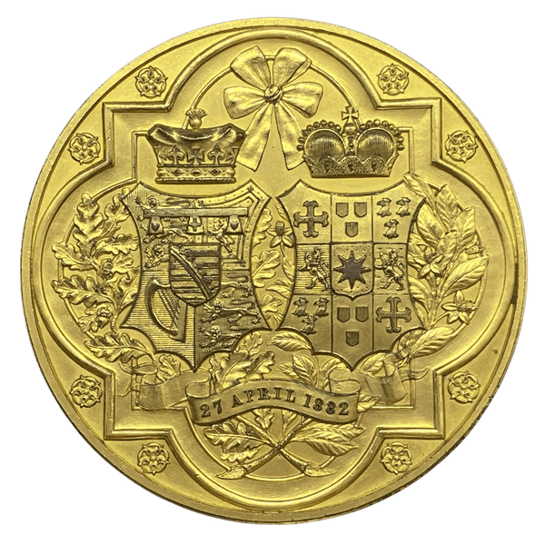 1882 Marriage of the Duke of Albany to Princess Helen of Waldeck Historical Medallion by JS & AB Wyon