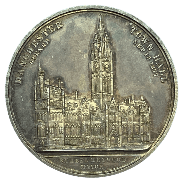 1877 Opening of Manchester Town Hall Historical Medallion by Anon