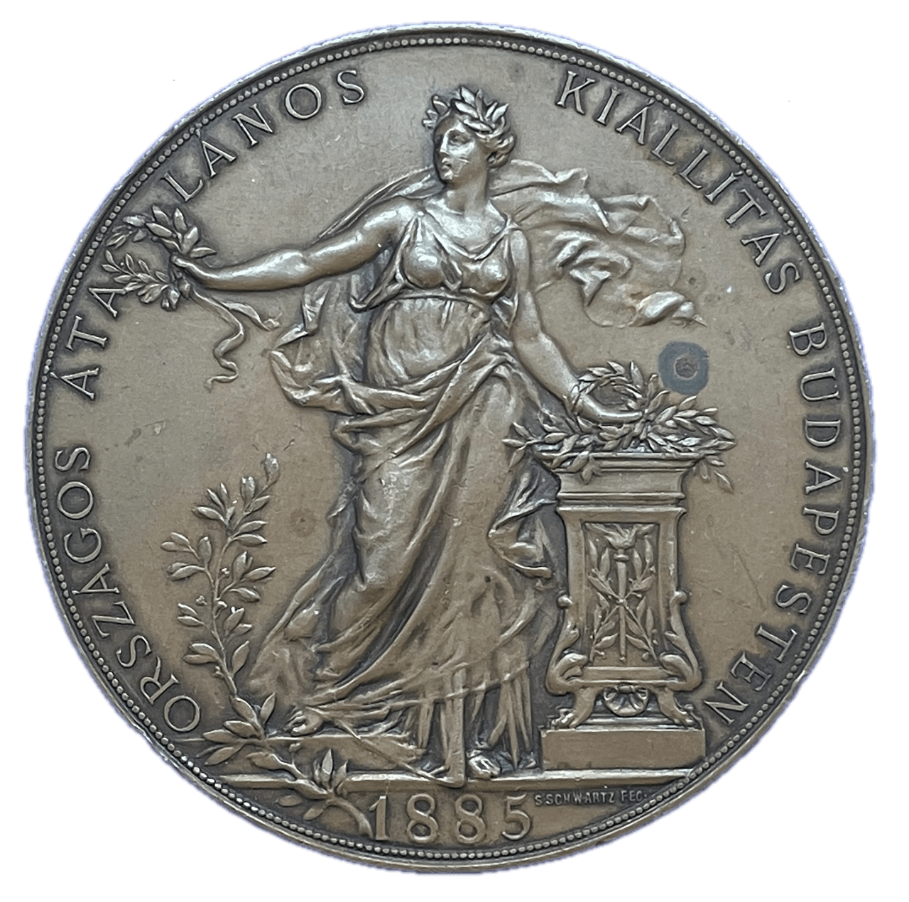 1885 Budapest General Exhibition Historical Medallion by S Schwartz