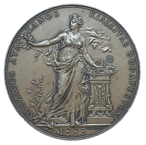 1885 Budapest General Exhibition Historical Medallion by S Schwartz