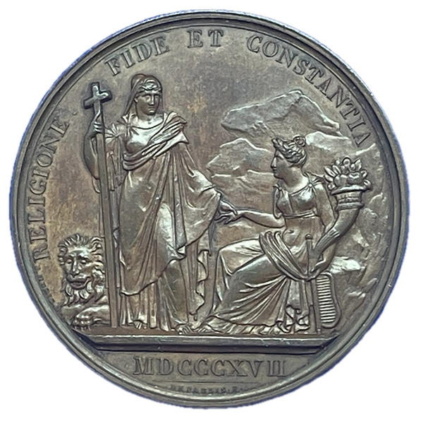 1817 King George III - Dedication Medal Historical Medallion by T Webb & A J Depaulis