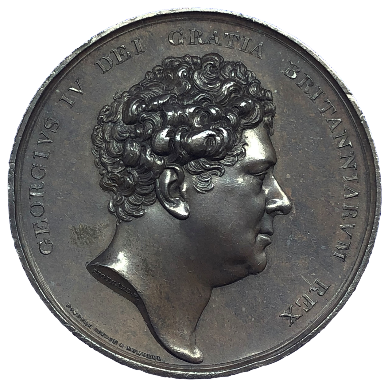 1828 George IV Windsor Castle Restored Historical Medallion by A J Stothard Obverse