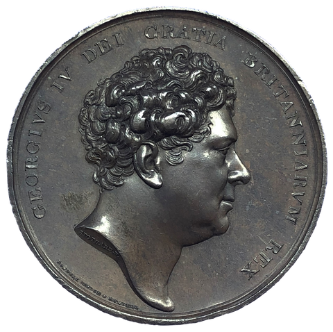1828 George IV Windsor Castle Restored Historical Medallion by A J Stothard Obverse
