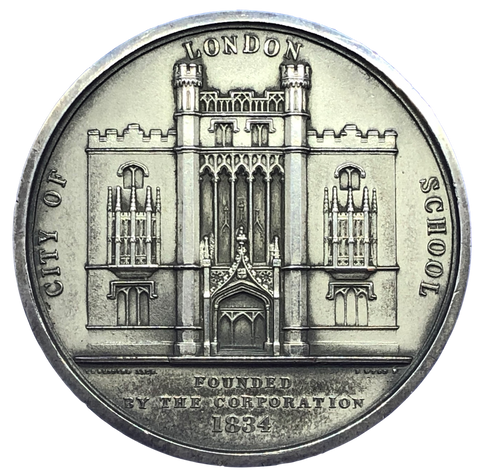 1834 City of London School Historical Medallion by B Wyon Obverse