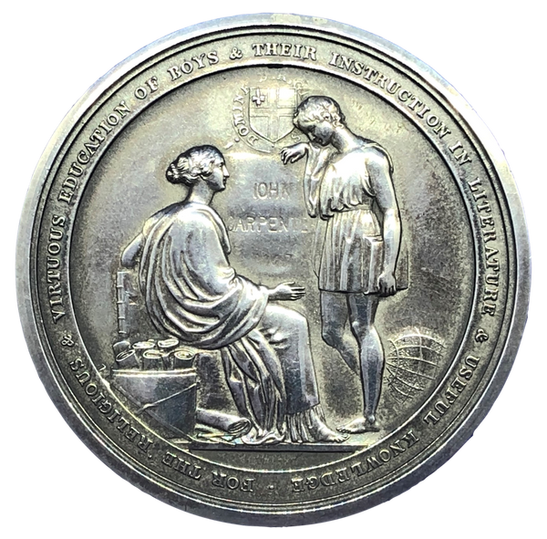 1834 City of London School Historical Medallion by B Wyon Reverse
