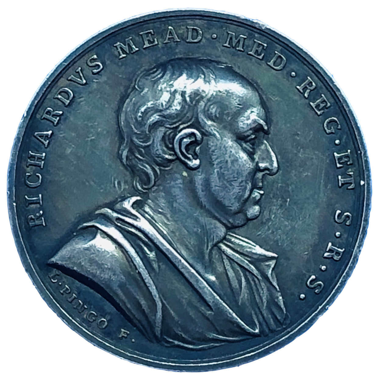 1754 Richard Mead Memorial Historical Medallion by L Pingo Obverse