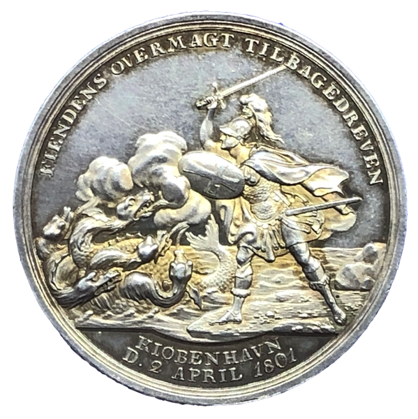 1801 Battle of Copenhagen Historical Medallion by D F Loos Reverse