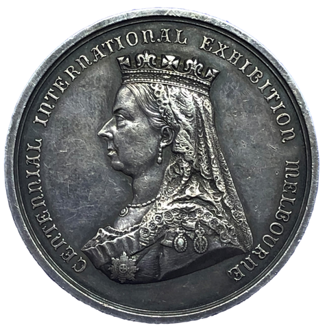 1888 Melbourne International Exhibition Historical Medallion by CV Obverse