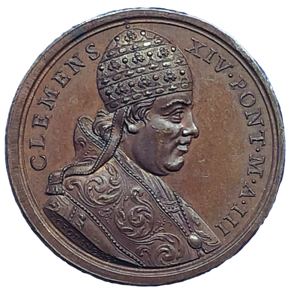 1772 Clement XIV Historical Medallion by Cropanese Obverse