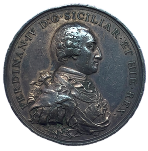 1799 Nelson Ferdinand IV King of 2 Sicilies Historical Medallion by C H Kuchler Obverse