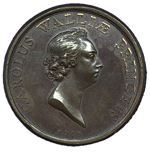 1745 Prince Charles the Young Pretender Historical Medallion by C N Roettier Obverse