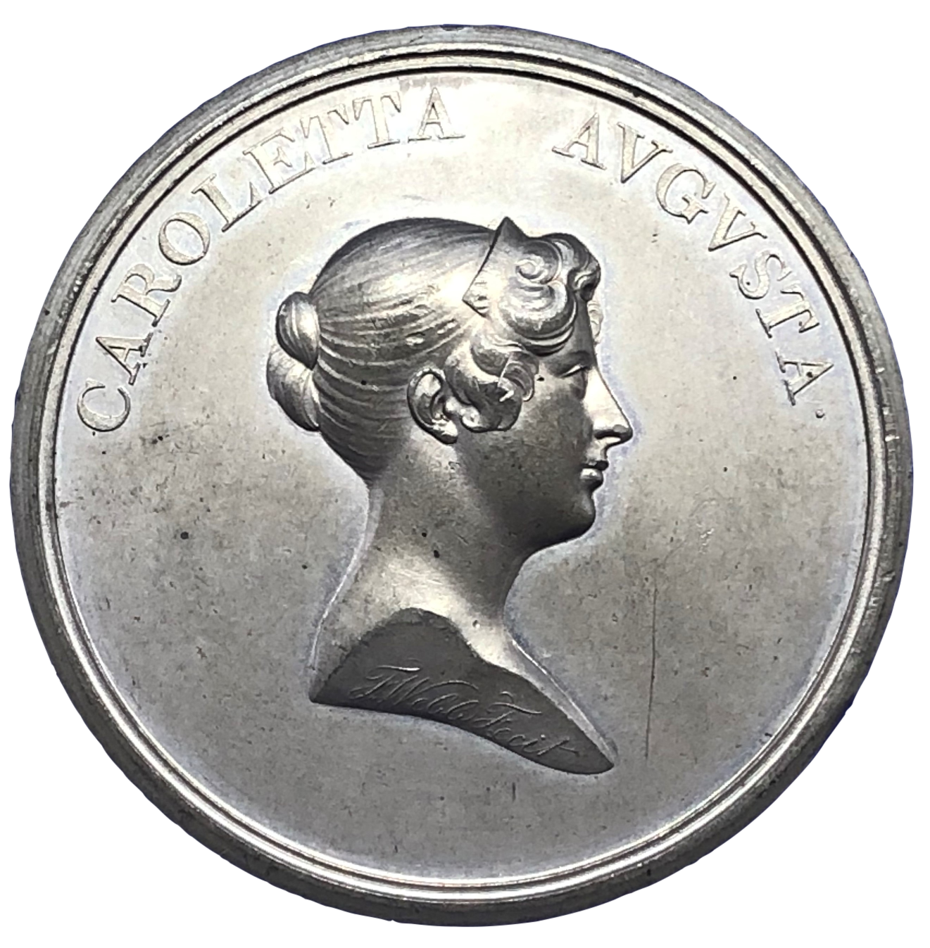 1814 Betrothal of Princess Charlotte Historical Medallion by T Webb Obverse