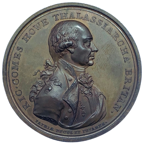 1794 Admiral Earl Howe, Naval Victory of the 1st June Historical Medallion by C H Kuchler Obverse