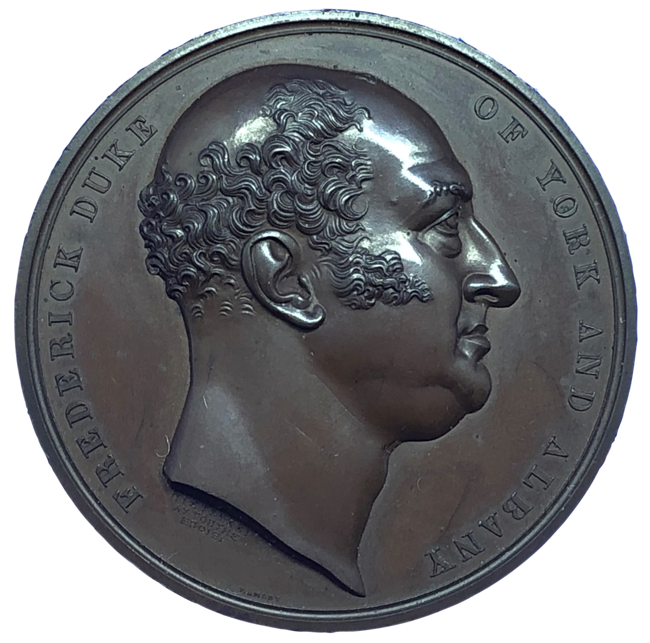 1827 Death of Duke of York Historical Medallion by B Pistrucci Obverse