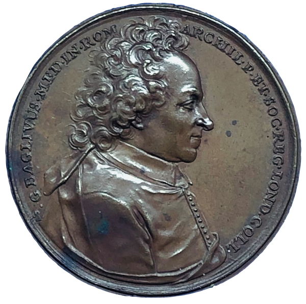 1704 Dr Giorgio Baglivi Historical Medallion by F St. Urban Obverse