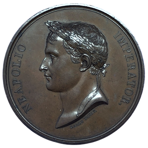 1804 Napoleon Bonaparte - Coronation Festivities Historical Medallion by N Jeuffroy/A Galle Obverse