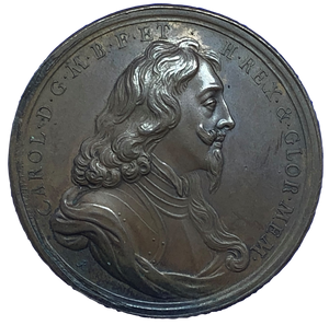 1649 Death of Charles I Historical Medallion by J & N Roettier Obverse
